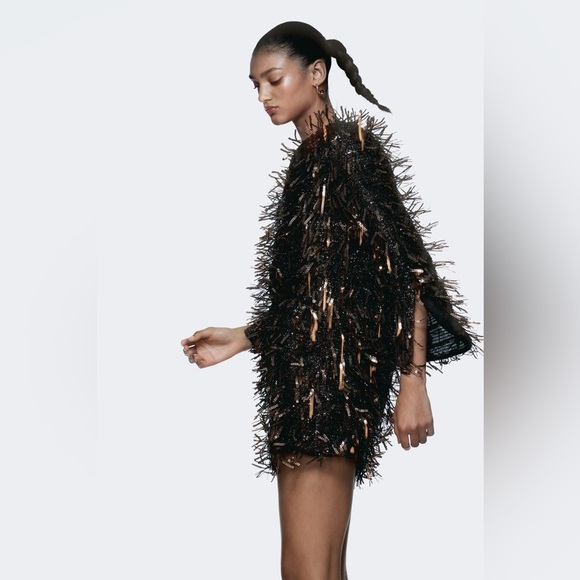 Zara Dresses & Skirts - ZARA Chic Black Sequin Dress